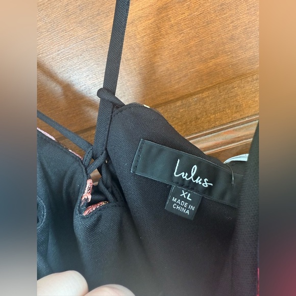 Lulus Thriving Energy Black 3D Floral Embroidered Lace-Up Midi Dress - Picture 6 of 6